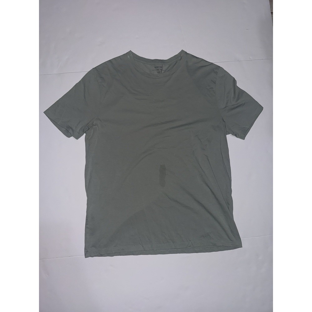 Vince Men's Light Green Pima Cotton Crew-Neck Short Sleeve T-Shirt M